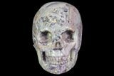 Realistic, Carved Chevron (Banded) Amethyst Skull #116488-1